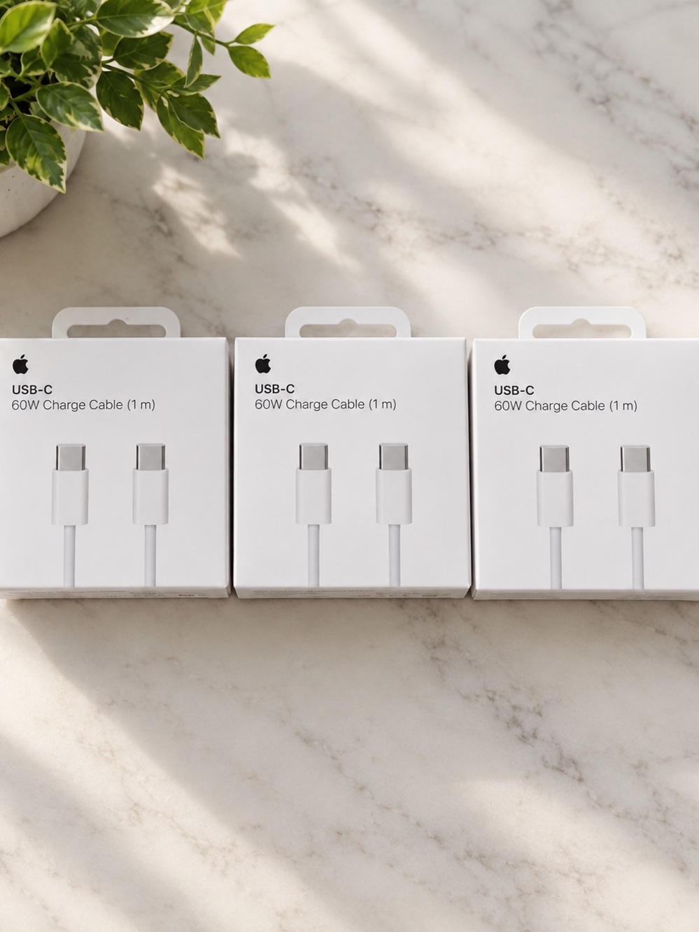 Apple USB‑C 60W Charge Cable (1 m) - White (3 Pack)